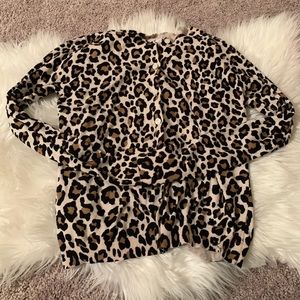 LOFT Leopard cardigan size small